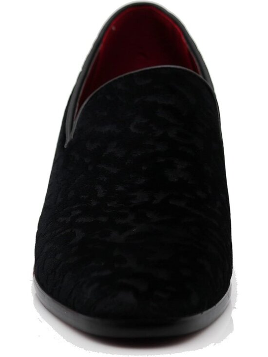 Enzo Romeo Men\'s Black41 Vintage Velvet Flower Loafers Slip On Tuxedo Shoes main image 4